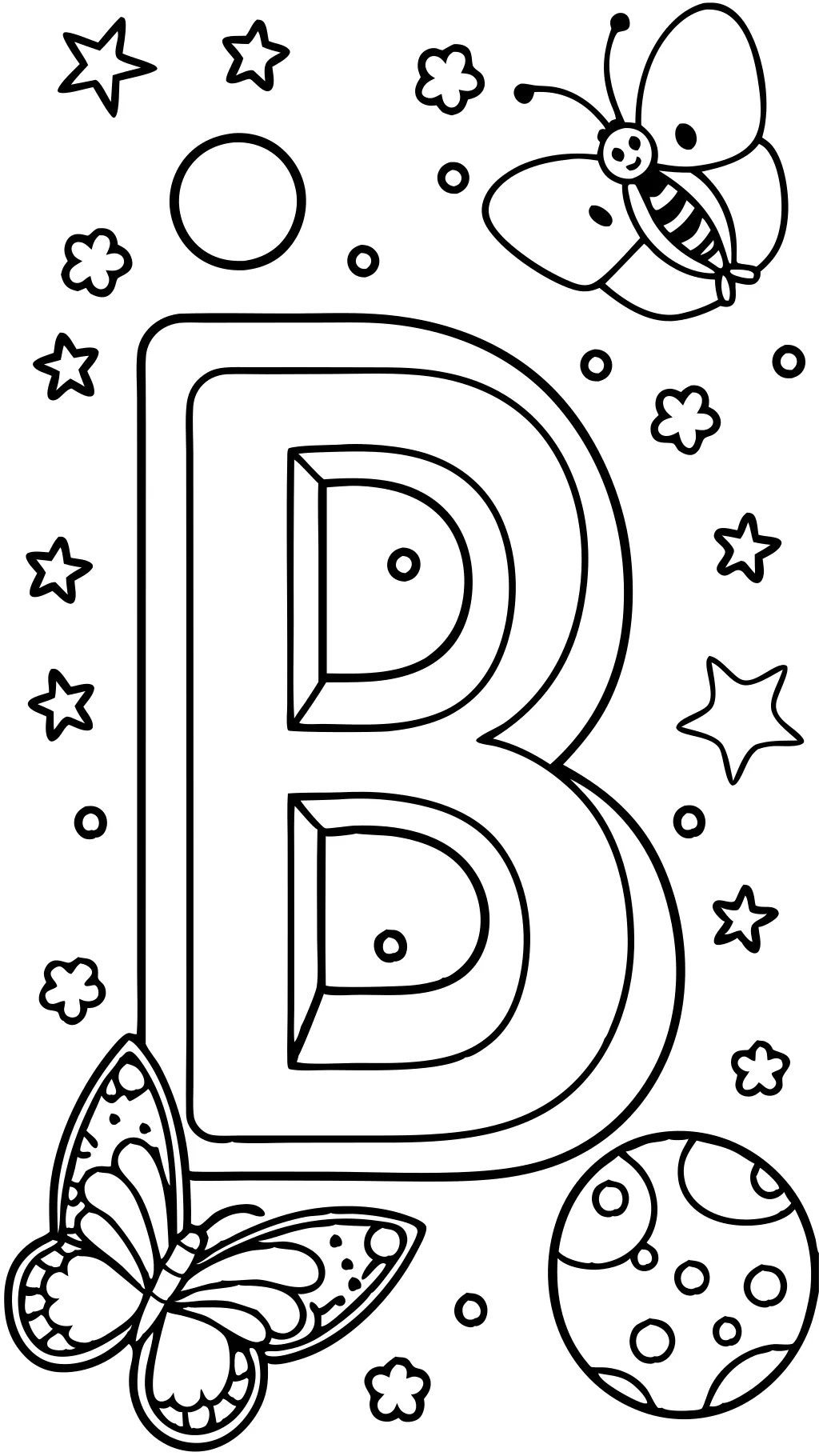 coloring pages of letter b